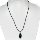 Necklace rubber with natural stone pendant Eye, snowflake...