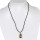 Necklace rubber with natural stone pendant cylinder, tiger eye