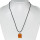 Necklace rubber with natural stone pendant Half, red agate