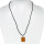 Halskette Kautschuk mit Natursteinanhänger Half, roter Aventurin