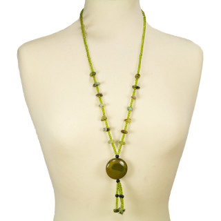 Strip necklace agate, yellow-green2