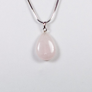 Pendant drop flat, rose quartz