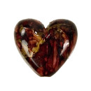 250g jewelry beads heart, 22x20x9m, red-brown-gold