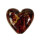 250g jewelry beads heart, 22x20x9m, red-brown-gold