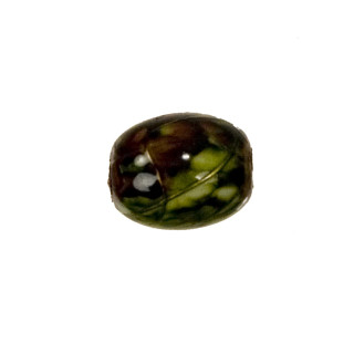250g Zwischenperlen Kunstoff, Olive, 13x10mm, Grün-rot
