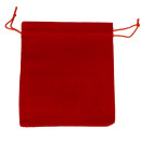 Decoration bag velvet, 11x9,5cm, red