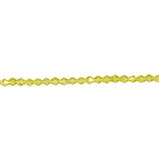 strand facetted glass beads, 4x4mm, 33cm, yellow