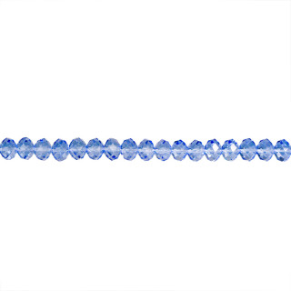strand facetted glass beads, 8x5mm, 40cm, blue