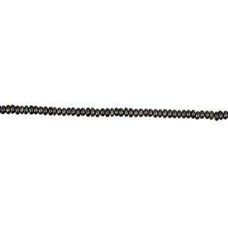 Strang Zuchtperlen Button Schwarz, 6x3mm