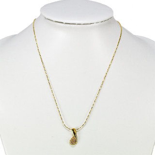 Fashionable necklace with rhinestones, gold