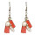 Earrings red turquoise/freshwater pearl