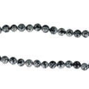 strand snowflake-obsidian, ball, 4mm