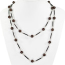 Long pearl necklace, brown