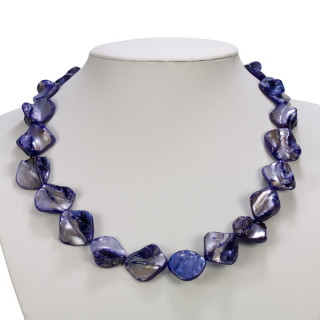 Necklace mother of pearl, blue