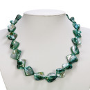 Necklace mother of pearl, turquoise