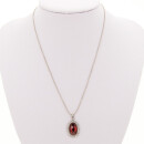 Modische Halskette mit Strasssteinen, Oval, Rot