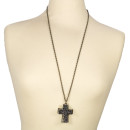 Fashion chain, 74cm, 2 crosses