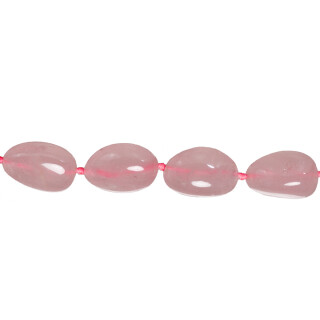 rope rose quartz, eggs, 25x18m - 40x26mm - only 3 strands left!