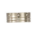Stainless steel ring with stones, set