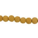 Strang gefärbte Lava, Goldgelb, Kugel 15mm