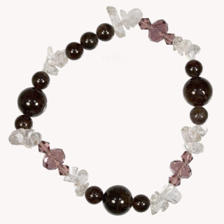 bracelet garnet/rock crystal - only 8pcs left!