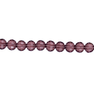strand facetted glass beads, ball, 12mm, 96fac., 55cm, red