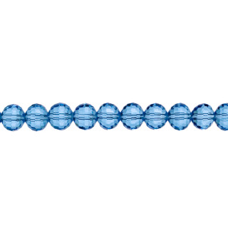 Strang facettierte Glasperlen, Kugel, 12mm, 96fac., 55cm, Blau