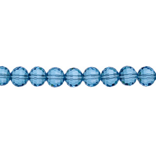 strand facetted glass beads, 10mm, 96fac., 65cm, blue - only 4strands left!