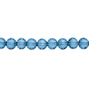 strand facetted glass beads, ball, 10mm, 96fac., 65cm, blue