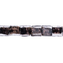 strand foiled glass beads, 15x15x0,7mm, 51cm, brown