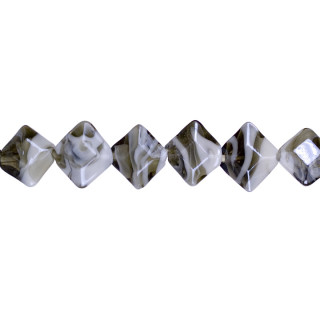 Strang Glasperlen Cara, 20x20mm, 50cm, Oliv - nur noch 4 Stränge!