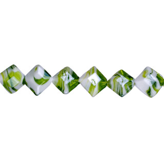 strand glass beads Cara, 20x20mm, 50cm, green - only 4 strands left!