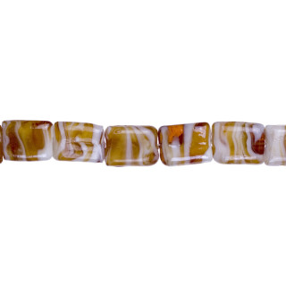 strand glass beads Cara, 20x16x8mm, 50cm, brown - only 4 strands left!