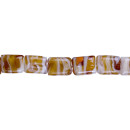 strand glass beads Cara, 20x16x8mm, 50cm, brown