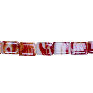 strand glass beads Cara, 20x16x8mm, 50cm, red - only 2 strands left!