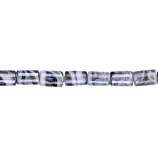strand glass beads Cara, roller 16x11mm, 48cm, olive