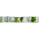 strand glass beads Cara, 17x17x9mm, 47cm, green
