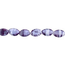 strand glass beads Cara, 20x13x6mm, 48cm, purple