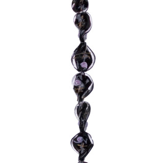 Strang Glasperlen gedreht, 20x15mm, Schwarz - nur noch 3 Stränge!