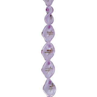 Strang Glasperlen gedreht, 20x15mm, 38cm, Rosa - nur noch 1 Strang!