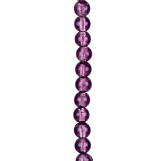 Strang Glasperlen foliert, Kugel 12mm, 35cm, Lila - nur noch 6 Stück!