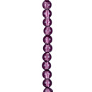 strand glass beads foiled, ball 12mm, 35cm, purple