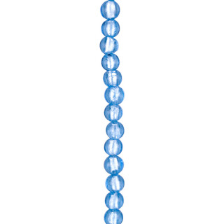 Strang Glasperlen foliert, Kugel 10mm, 36cm, Hellblau - nur noch 11 Stränge!