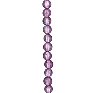 strand glass beads foiled, ball 12mm, 35cm, old rose