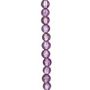 strand glass beads foiled, ball 12mm, 35cm, old rose -...