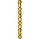 strand glass beads foiled, ball 12mm, 35cm, gold
