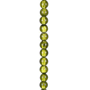 strand glass beads foiled, ball 12mm, 35cm, olive