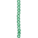 strand glass beads foiled, ball 10mm, 36cm, green