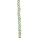 strand glass beads foiled, ball 8mm, 31cm, light green