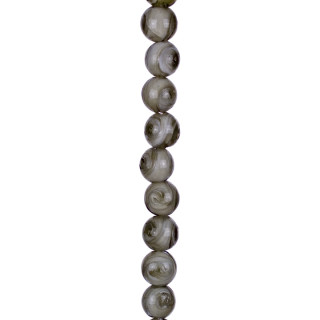 strand glass beads, ball 14mm, 33cm, olive
